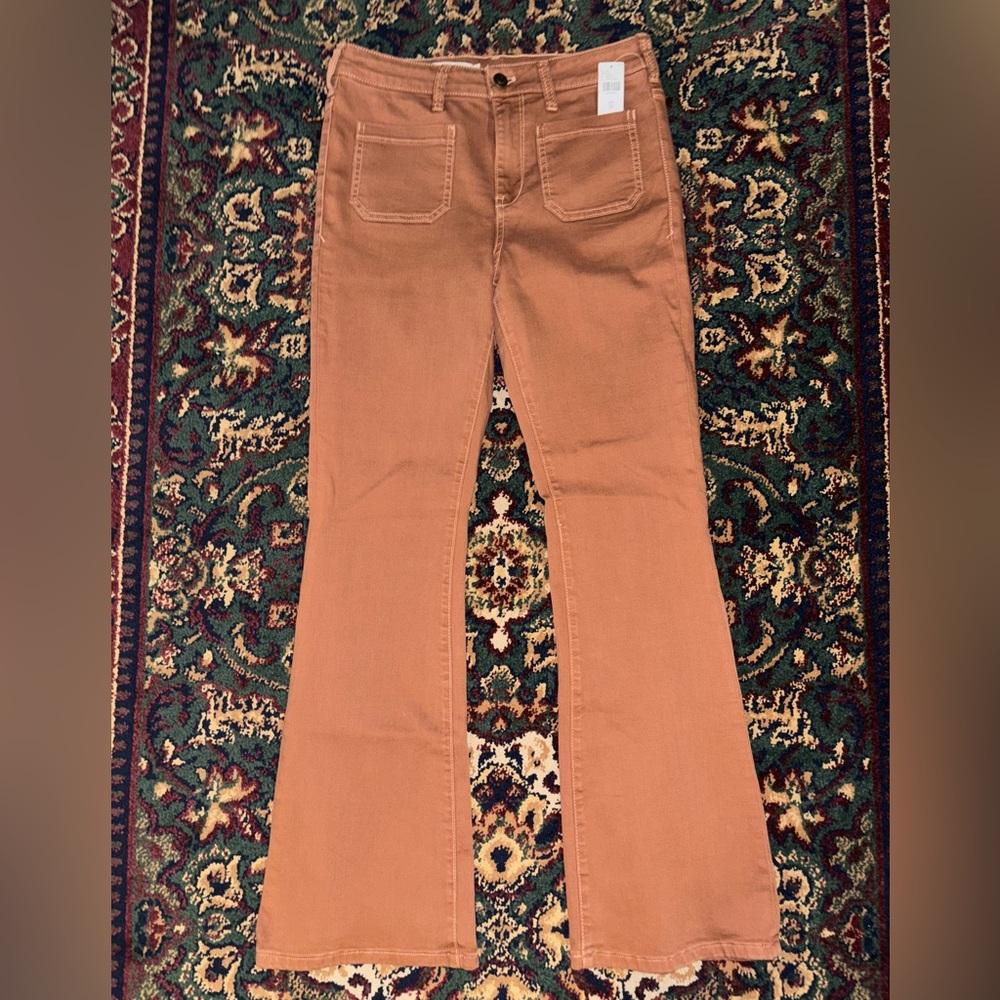 Pilcro Brown High-Rise Skinny Bootcut Pants